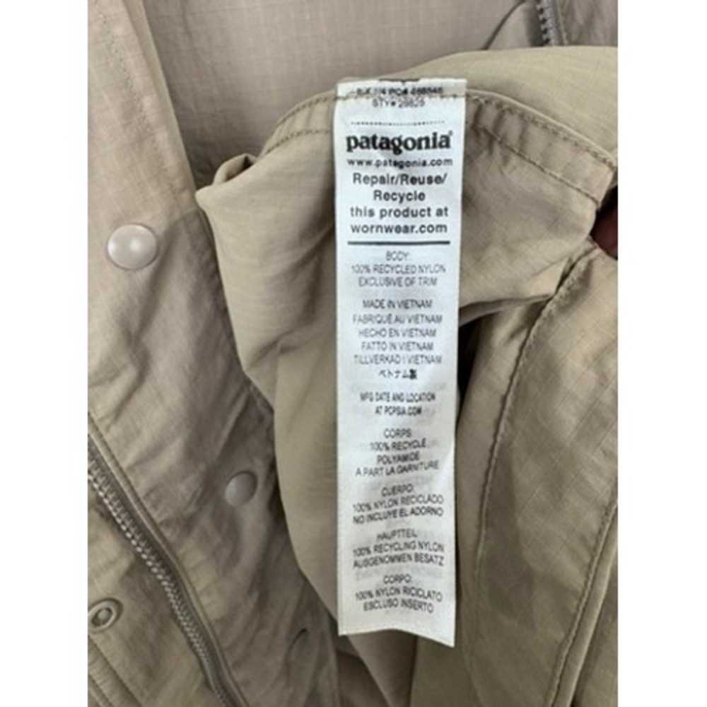 Patagonia Women Tan Recycled Nylon Ripstop Utility Jacket Size Large - Picture 4 of 6